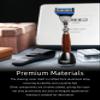 FREED Customized gifts Engraving Shaving Kit - Safety Razor with metal handle include razor base, razor travel case and 5 Razor Blade Refills,it's the best gift for men (Purple-Brown) view 3