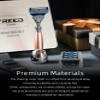 FREED Customized gifts Engraving Shaving Kit - Safety Razor with metal handle include razor base, razor travel case and 5 Razor Blade Refills,it's the best gift for men (Champagne gold) view 3