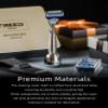 FREED Customized gifts Engraving Shaving Kit - Safety Razor with metal handle include razor base, razor travel case and 5 Razor Blade Refills,it's the best gift for men (Embossed style) view 2