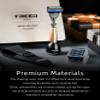 FREED Customized gifts Engraving Shaving Kit - Safety Razor with metal handle include razor base, razor travel case and 5 Razor Blade Refills,it's the best gift for men (Gold) view 3