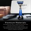 FREED Customized gifts Engraving Shaving Kit - Safety Razor with metal handle include razor base, razor travel case and 5 Razor Blade Refills,it's the best gift for men (Metallic Cobalt Blue) view 3