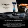 FREED Customized gifts Engraving Shaving Kit - Safety Razor with metal handle include razor base, razor travel case and 5 Razor Blade Refills,it's the best gift for men (Galaxy Blue) view 3
