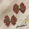 Christmas Stripes Toddler Hair Bow Set view 2