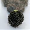 50g/50strands Indian Raw Unprocessed Gray Curly Hair Keratin I-Tip, Flat-Tip, U-Tip,V-Tip Extensions, Fusion keratin tip real human hair extensions grey. (16 Inches) view 4