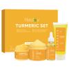 Healov Turmeric Skincare Set - Turmeric Skin Care Products Brightening & Acne - Turmeric Skin Care Kit, Turmeric Skin Care Set - Turmeric Cleanser, Body Scrub, Face Cream & Facial Serum view 1