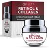 Clear Beauty Collagen & Retinol Night Cream - Firms, Hydrates & Smooths Fine Lines - Face Moisturizer For Dry Skin, Vegan, Clean Beauty - Korean Skin Care, Dermatologist Tested - 1.69 Fl Oz view 1