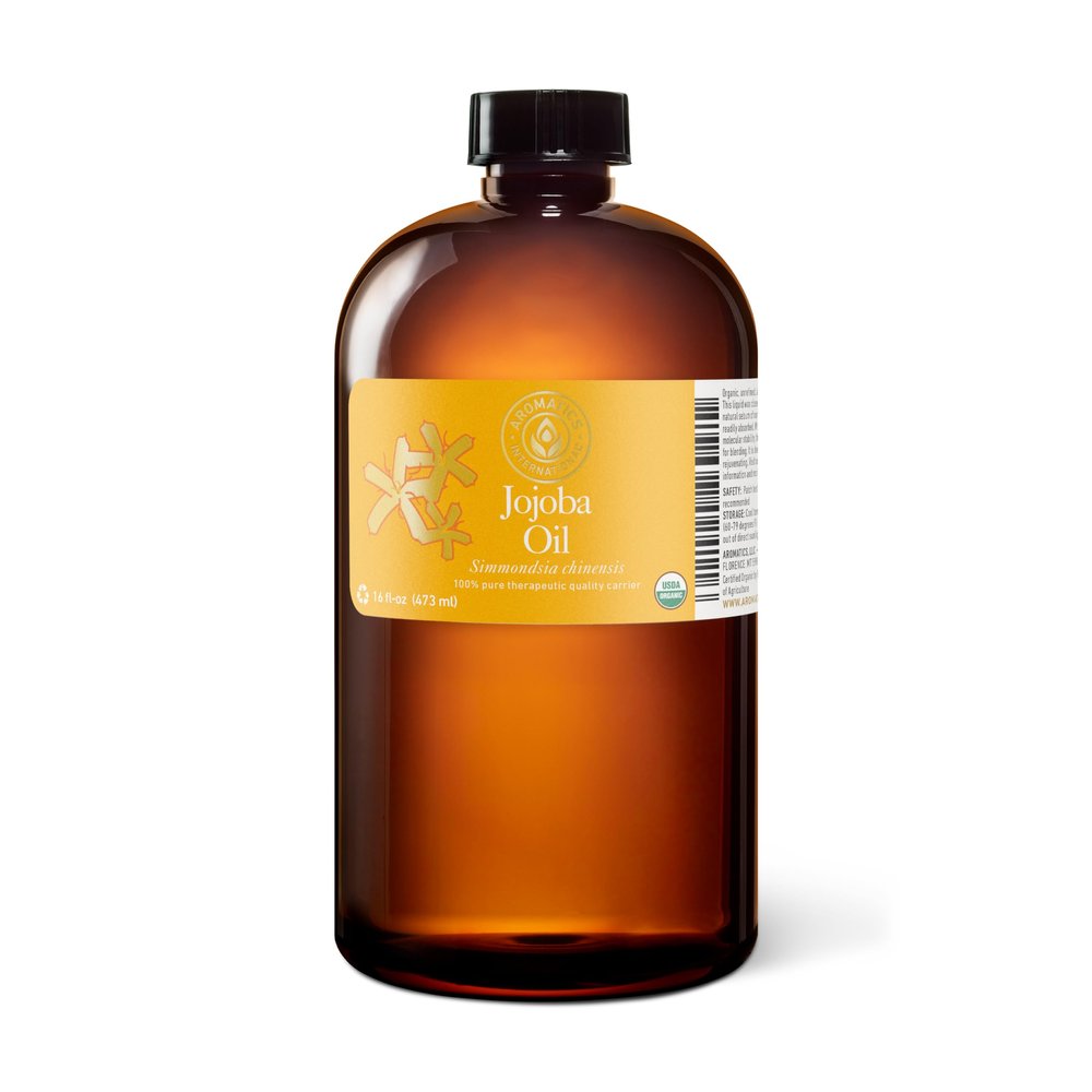 Aromatics International Jojoba Oil 16 fl oz  100% Pure, Cold-Pressed, Unrefined, Natural Moisturizer for Skin, Hair, and DIY Beauty Products