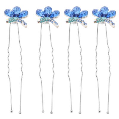 ABOOFAN Wedding Hair Accessories for Brides Set of 4 Rhinestone Hairpins Butterfly Detail Hairpin
