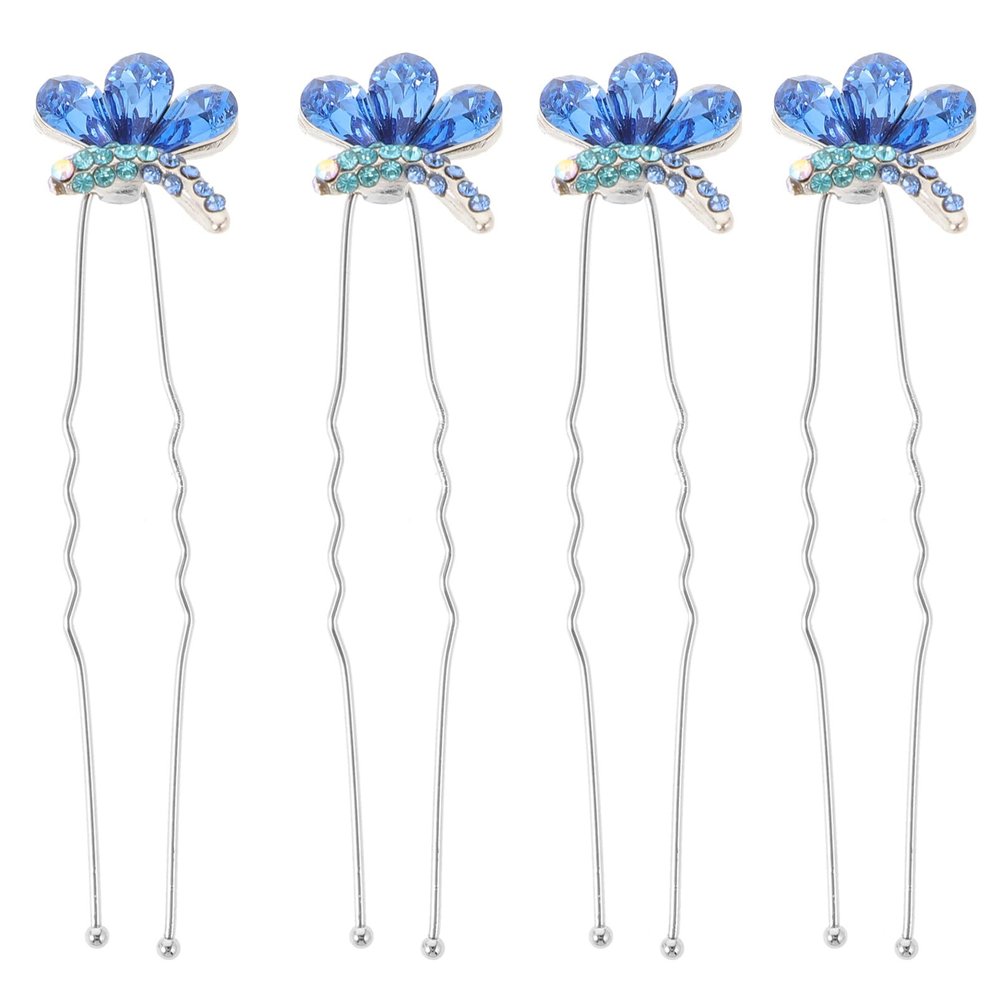 ABOOFAN Wedding Hair Accessories for Brides Set of 4 Rhinestone Hairpins Butterfly Detail Hairpin