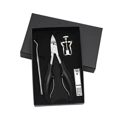 17PCS Pedicure Set kit Ingrown Toenail Trimmer Nail Clippers Cuticle Cutter Pedicure Plier Pedicure Tool,4pcs Set Black