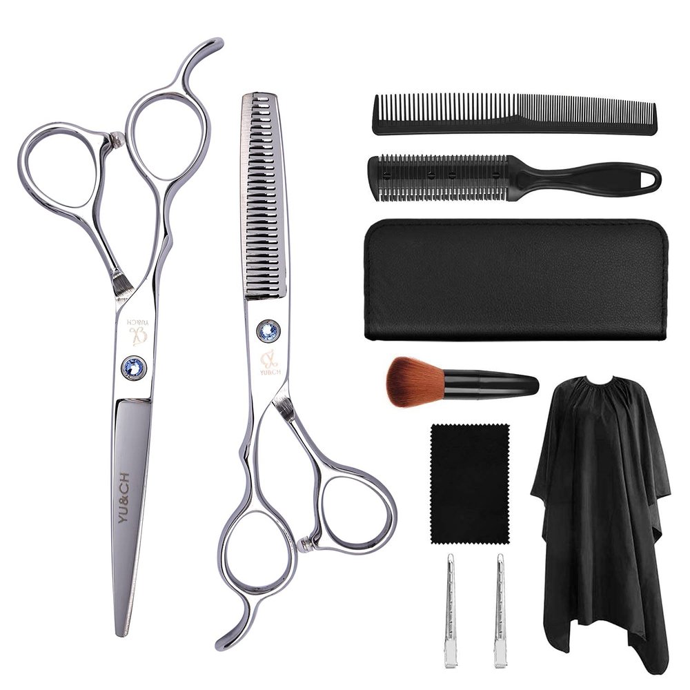 10 pcs Left-handed scissors hairdressing scissors flat scissors wholesale hairdressing scissors barber left-handed hair cutting tool set