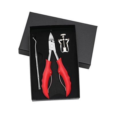 17PCS Pedicure Set kit Ingrown Toenail Trimmer Nail Clippers Cuticle Cutter Pedicure Plier Pedicure Tool,3pcs Set red