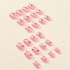 Christmas Press on Nails Short Square Cute Fake Nails with Santa Claus Designs Nude Pink Full Cover Stick on Nails Xmas False Nails for Women and Girls 24 Pcs Artificial Nails view 3