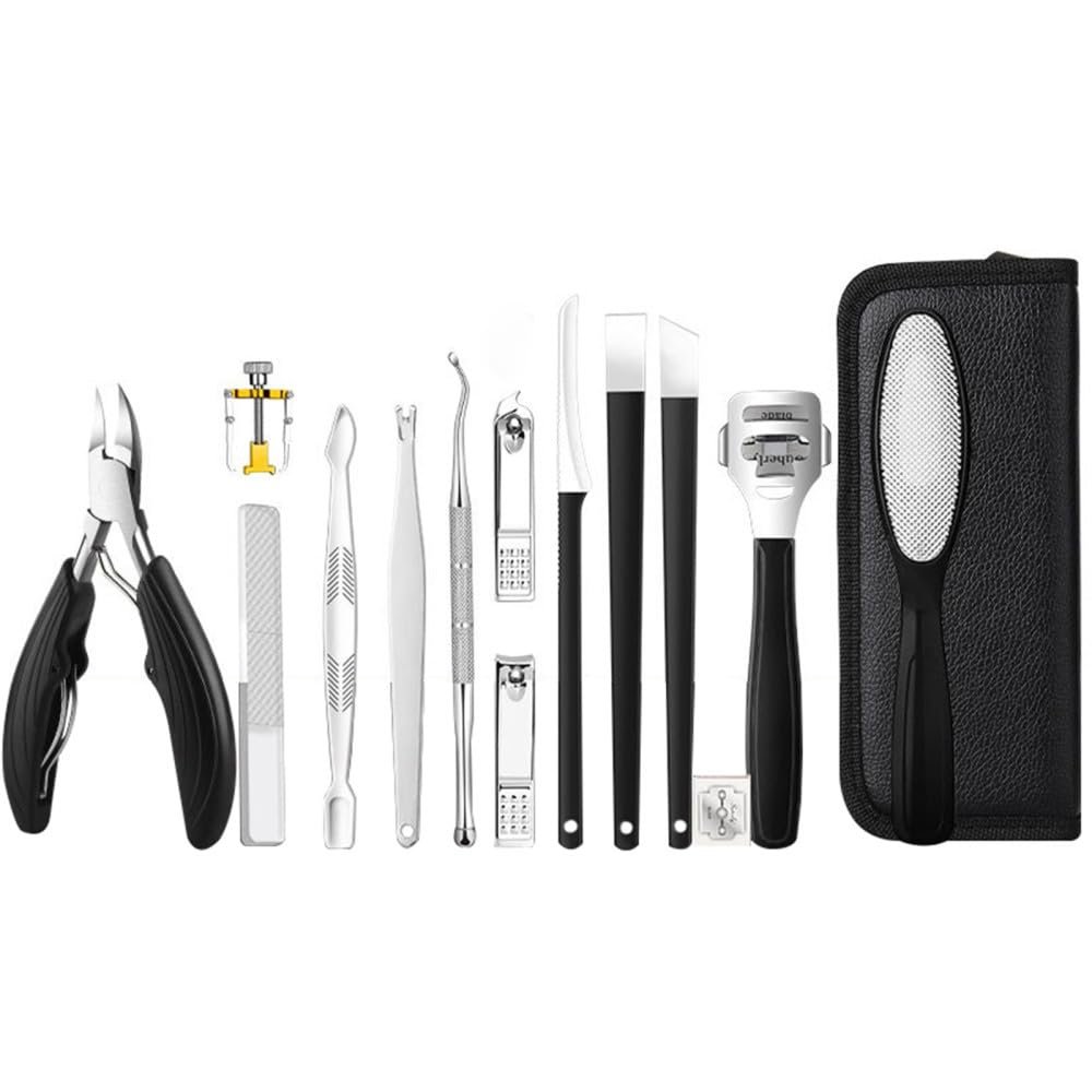 17PCS Pedicure Set kit Ingrown Toenail Trimmer Nail Clippers Cuticle Cutter Pedicure Plier Pedicure Tool,15pcs set