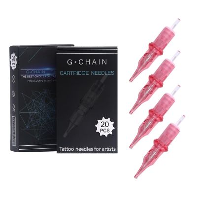 G.CHAIN 20Pcs Disposable Boxed Tattoo Needles, Standard 0.35mm For Boxed Tattoo Pen Machine. (Red-1205RM)