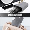 CROWATTS Heat Resistant Silicone Hair Iron Mat and Pouch,Portable Travel Hair Straightener Mat and Holder for Hair Styling Tools.1 Pack.(Gray) view 4