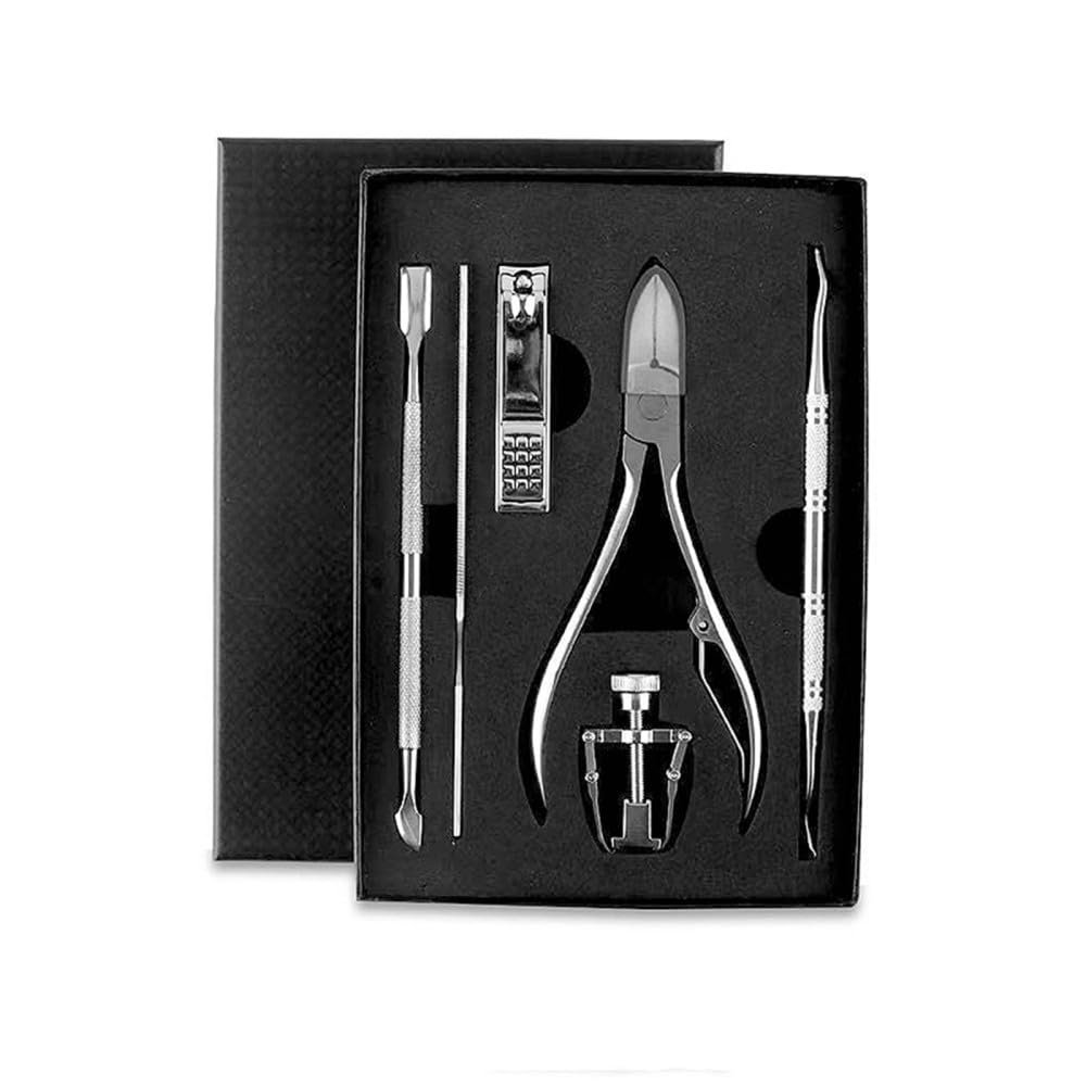 GROWBY 17PCS Pedicure Set kit Ingrown Toenail Trimmer Nail Clippers Cuticle Cutter Pedicure Plier Pedicure Tool,6pcs Set