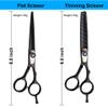 6 inch Professional Black Hair Cutting Scissors Set Barber Scissors Blue Gemstone Screw 7 pcs for Stylist, Hairdresser, Men, Women, Kids at Salon Barber view 2