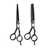 6 inch Professional Black Hair Cutting Scissors Set Barber Scissors Blue Gemstone Screw 7 pcs for Stylist, Hairdresser, Men, Women, Kids at Salon Barber view 3