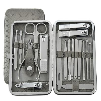 19 Pcs/Set Beauty Nail Manicure Pedicure Scissors Care Set Manicure Set Nail Clippers Tool Complete Box Nail Art,1