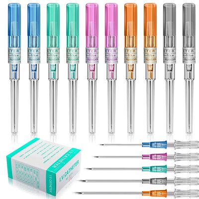 50Pcs Catheter Piercing - Yuelong 16 Guage Catheter Ear Nose Piercing Tool Sterilised Hollow Body Piercings Kit Tools for Lip Tongue Belly Nipple Piercing Supplies