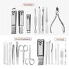 26 pcs Manicure Set Decoration Foot Tool and Nail Clipper Stainless Steel Nail Clipper Set,Coffee view 4