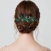 Aswewamt Green Emerald Crystal Hairband - Hair Accessory for Women, Green Leaf Headpiece for Bride, Bridesmaid, Wedding, Party, Prom, Dance, Gift view 3