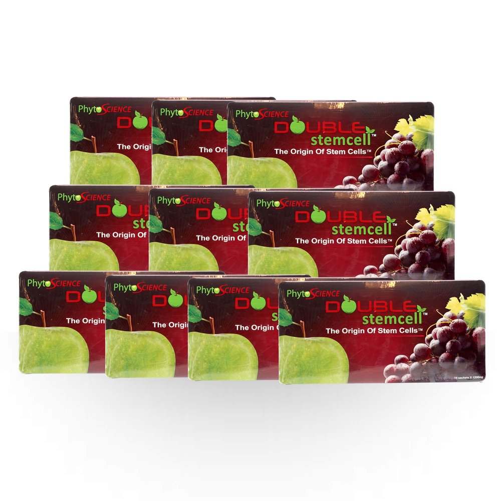 10 Packs Phytoscience Double Stem Cell Anti Aging Acne Treatment Supplement Acai Berry Extract Blueberry Reduce Wrinkles Pores Pimples Fine Lines Skin Texture (14 Sachets/Pack)