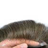 Hair System For Men European Human Hair Piece Full French Lace Mens Toupee Natural Hairline Breathable Hairpieces For Men Prosthesis Hair Patch Units Implant 8"x10" #420 Medium Brown Mixed 20% Gray view 3
