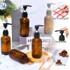 Tanlade 12 Pcs Glass Pump Bottle Dispenser 4 oz Travel Bottles with Pump Refillable Glass Containers for Toiletries Lotion Liquid Soap Shampoo Essential Oils Cosmetic Travel Accessories(Amber) view 3