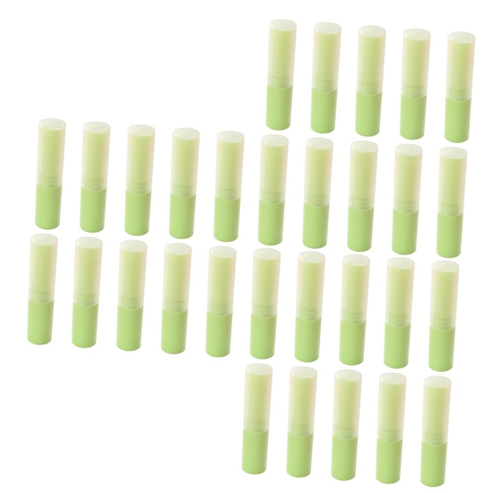 Amosfun 30pcs Diy Lip Balm Tubes Empty Plastic Lip Balm Containers Gloss Storage Caps for Ladies