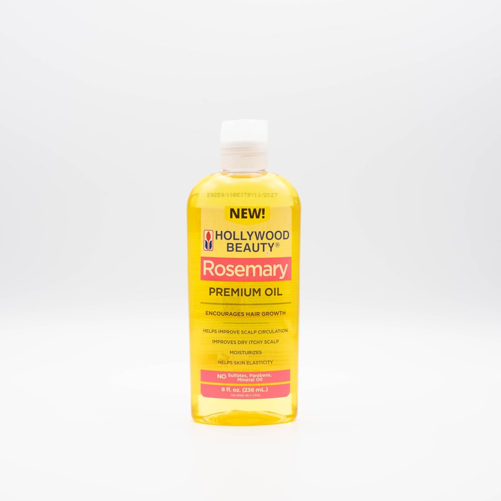 Hollywood Beauty Rosemary Oil for Hair, Scalp, & Skin, 8 fl oz - Encourages Hair Growth, Helps Improve Scalp Circulation