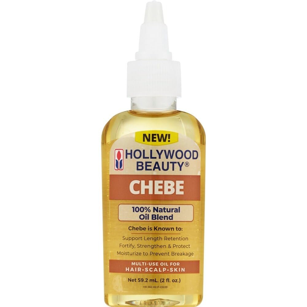 Hollywood Beauty Chebe Oil for Hair, Scalp, and Skin, 2 fl oz Strengthens Hair, Nourishes Skin, Promotes Length Retention