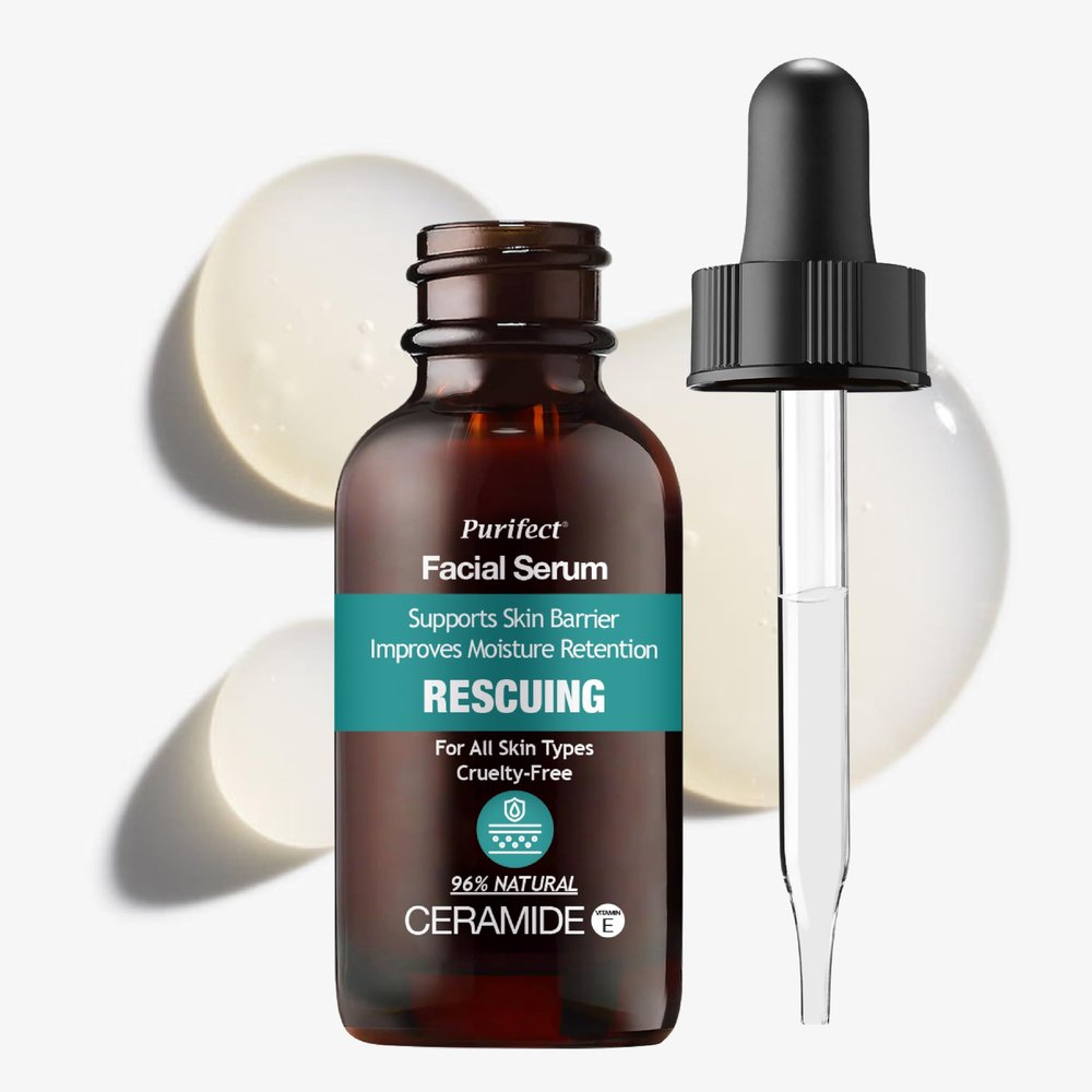 Purifect Rescuing Ceramide Face Serum for Dry, Itchy & Sensitive Skin with Panthenol & Vitamin E  Made in USA  Skin Barrier Support  Deep Hydration & Repair  Lightweight, Non-Greasy Formula  30ml