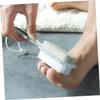 POPETPOP 4pcs Ergonomic Foot Care Kit Exfoliating Brush Pumice Stone Nail File and Rasp for Smooth Skin Home Pedicure Tools view 3