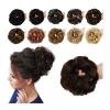 Women Bun Scrunchies Brazilian Human Hair Messy Bun Chignon Extension Fluffy Bun Hair Scrunchies Extension Curly Wavy Messy Remy Human Hair Extensions Chignon for Women Bun Hair (Color : P1B-30) view 2