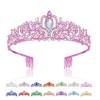Princess Tiara Crown - Ab Pink Crystal Queen Headband With Comb for Women Girls Birthday Party Prom Quinceanera Pageant Bride Wedding Hair Accessories view 1