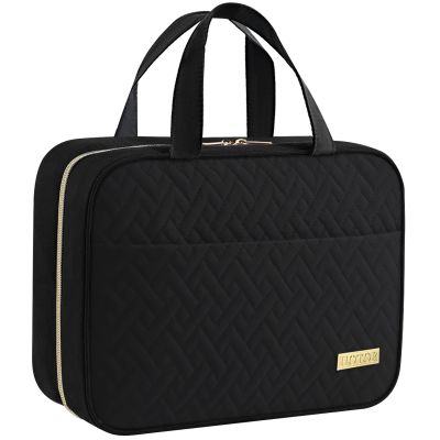 HOTOR Travel Toiletry Bag - Hanging Toiletry Bag for Women & Men, Makeup Bag/Big Comparment, Waterproof for Travel Accessories, Travel Essentials, Large, Black