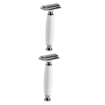 Mipcase 2pcs Classic Vintage Razor Double-sided Safety Razor Men's Shaving Machine Manual