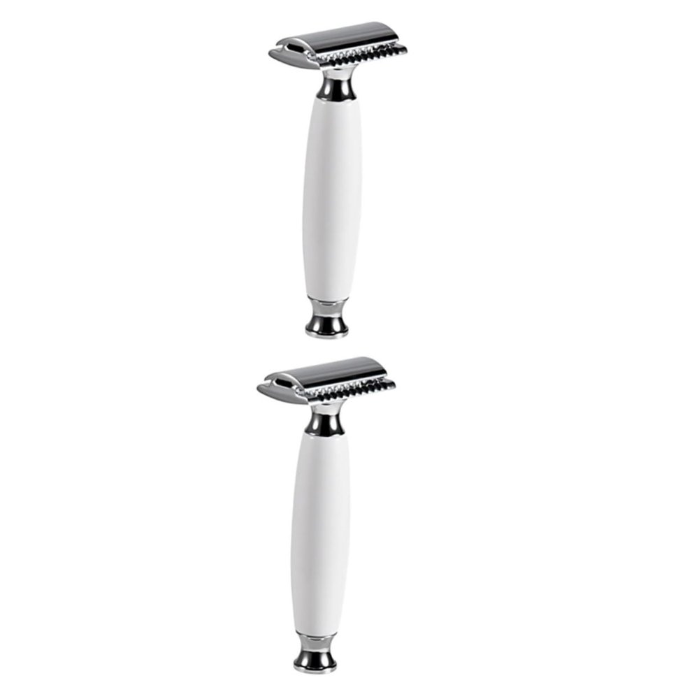 Mipcase 2pcs Classic Vintage Razor Double-sided Safety Razor Men's Shaving Machine Manual