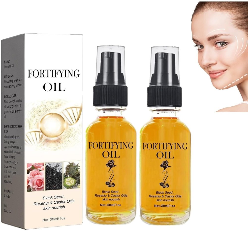 2PCS Castor Oil Black Seed Oil Rosehip Oil Face Serum,Facial Serum Oil,Nourishing, Firming Skin, Diminishing Wrinkles,Organic Golden Castor Oil