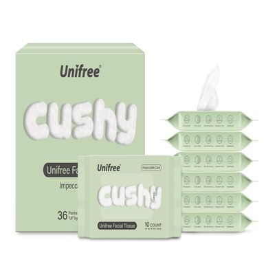 Unifree Facial Towels I Towelettes I Dry Wipes I Makeup Remover I Facial Tissues I On-the-go Convenient Pack (360 count)