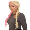 LUXLUXE Renee 27-inches Lace+Part French Butterfly Lace Braided Wig, Heat Resistant Fiber,Multiple Color Options BLB-0157 (BLONDE & PINK) view 2