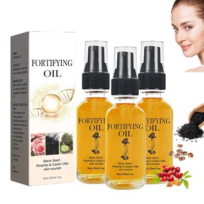 3PCS Castor Oil Black Seed Oil Rosehip Oil Face Serum,Facial Serum Oil,Nourishing, Firming Skin, Diminishing Wrinkles,Organic Golden Castor Oil