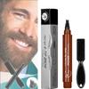 Waterproof Beard Filling Pen Kit, Beard Pencil Filler for Men Black, Magical Precise Waterproof Brow Pen, Beard Pen for Men, Beard Filler for Men (Reddish brown) view 1