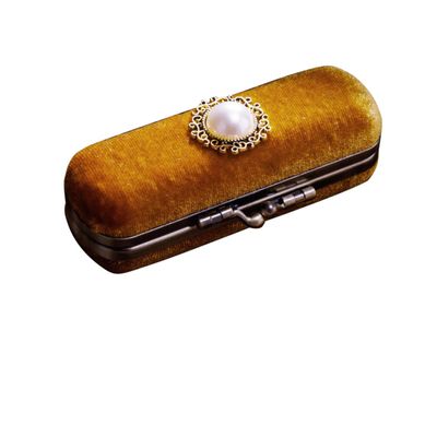POPETPOP Vintage Style Lipstick Organizer Makeup Case with Mirror Lipstick Storage Box for Pocket Present