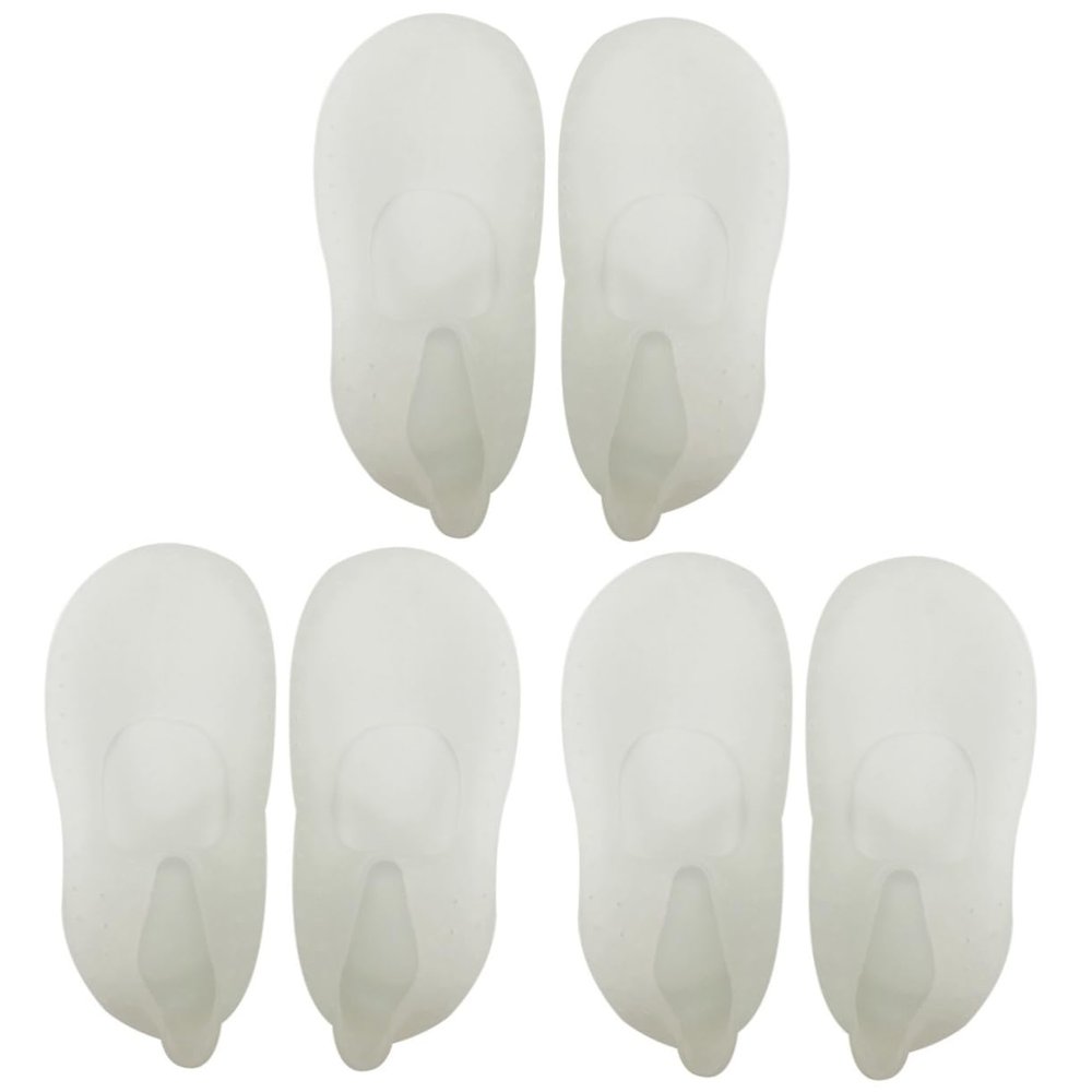 FRCOLOR 3pcs Silicone Moisturizing Socks for Cracked Feet and Heels Breathable Gel Design White -Cracking for Dry Skin Suitable for All Shoe Types