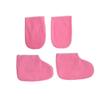 POPETPOP 6pairs Paraffin Wax Mitts and Gloves Foot Straps Soft and Cozy Manicure Supplies for Nourishing Skin for and Moisturizing Care Pink view 2