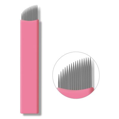 30PCS Nano Microblading Needles 0.15MM Pink Nano Fine Blade Tattoo Eyebrow Blades Microblade Embroidery Needles for 3D Eyebrow Semi Permanent Makeup (0.15mm 16Pins)