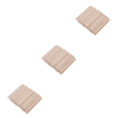 POPETPOP 3sets Wood Stick Cuticle Pusher Removers Set Orange Sticks Softener Remover 100pcs*3